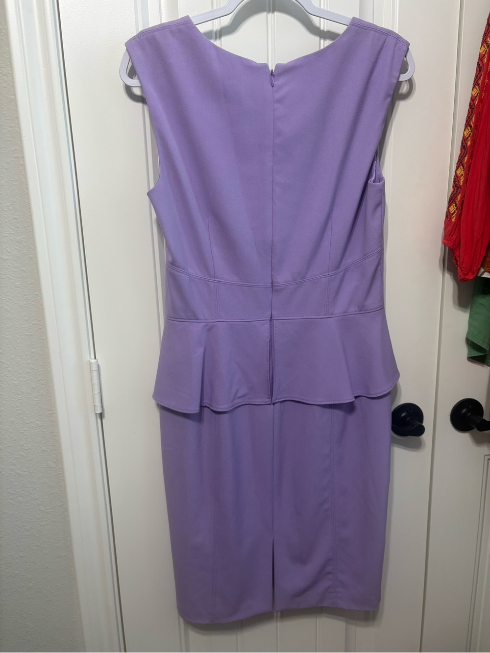White House Black Market Lavender Peplum Sheath Dress - Picture 4 of 5